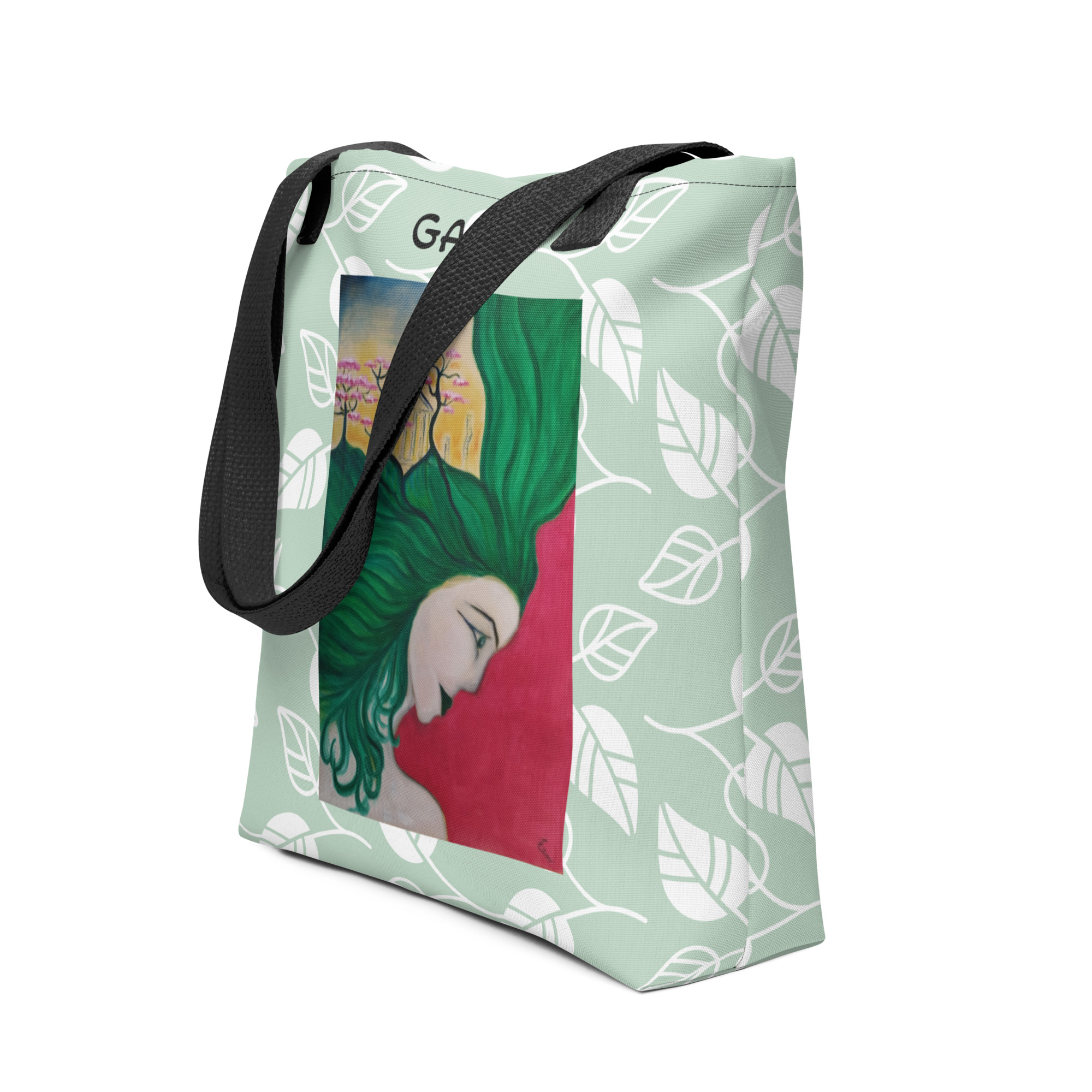 Artistic Leaf Pattern Tote Bag GAIA by Elena Exenberger