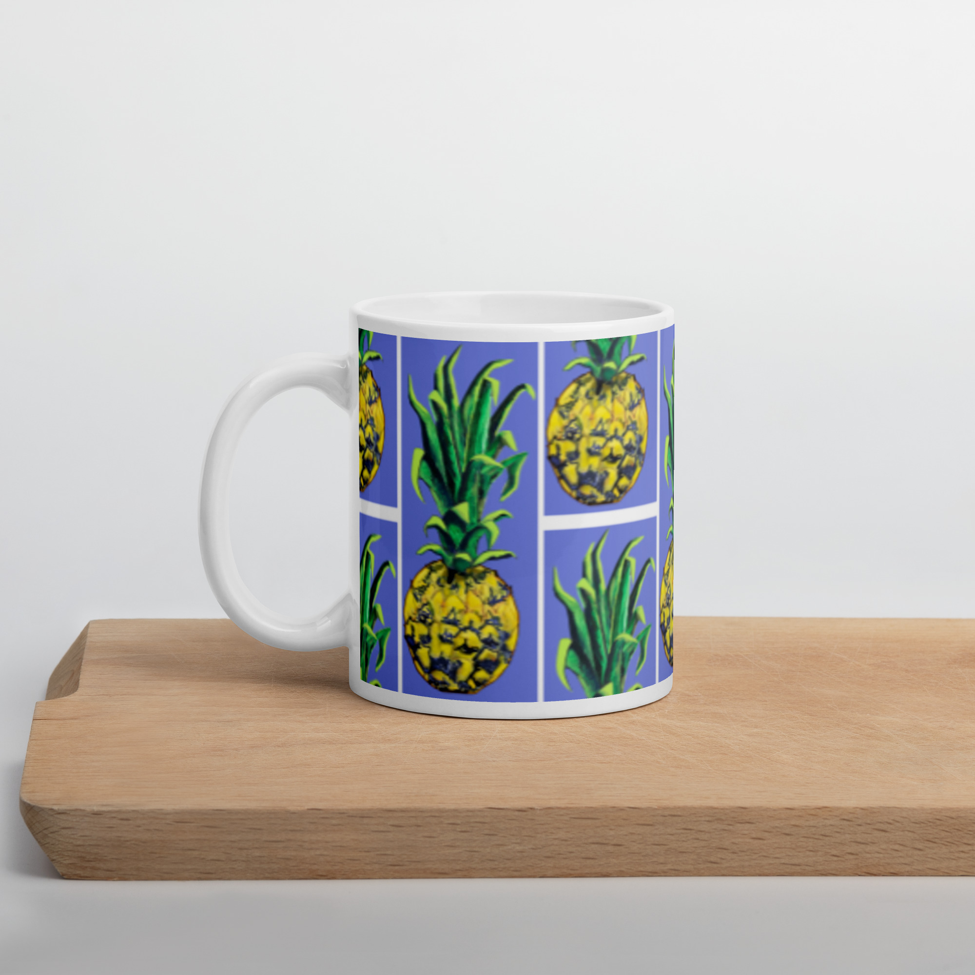 White glossy mug