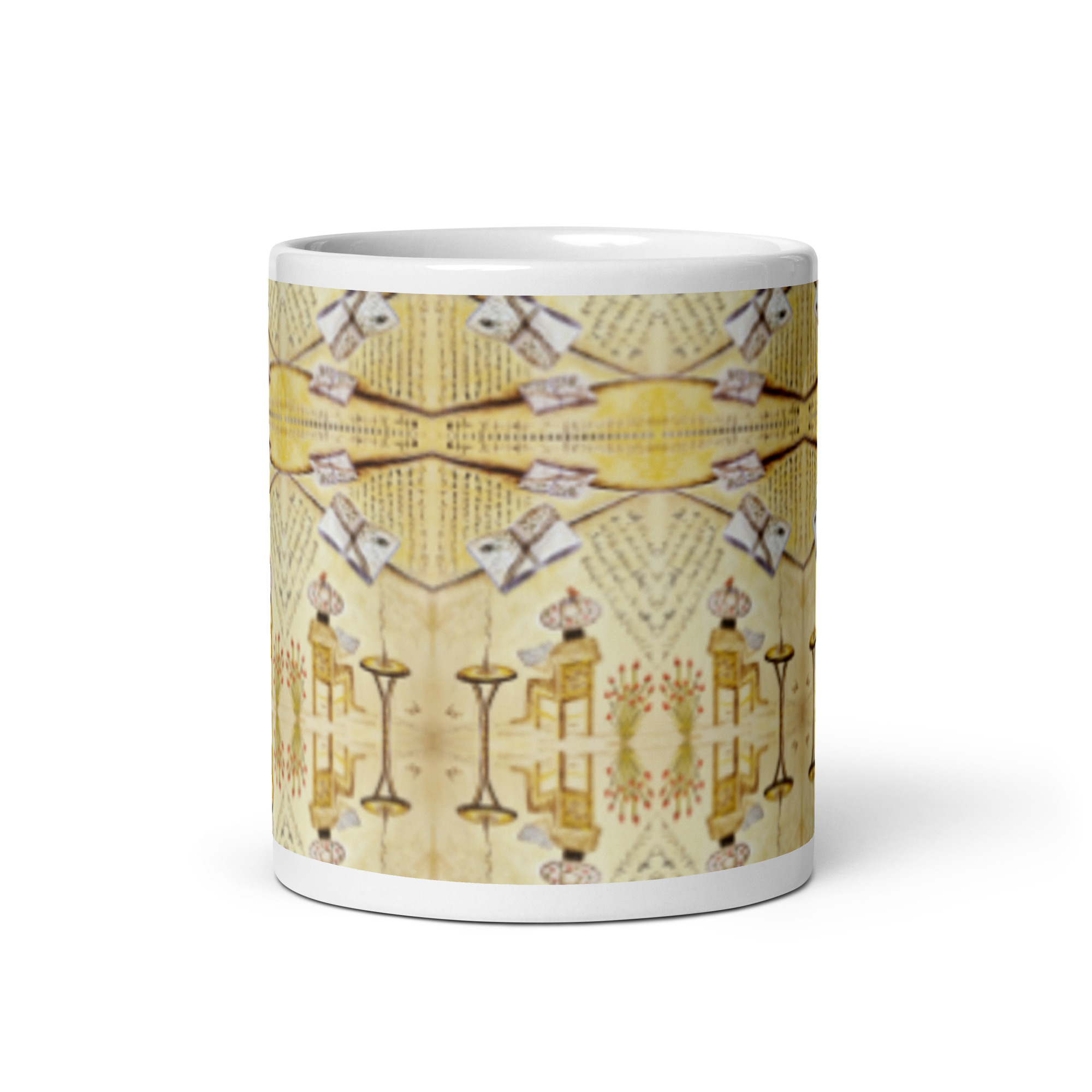 White glossy mug