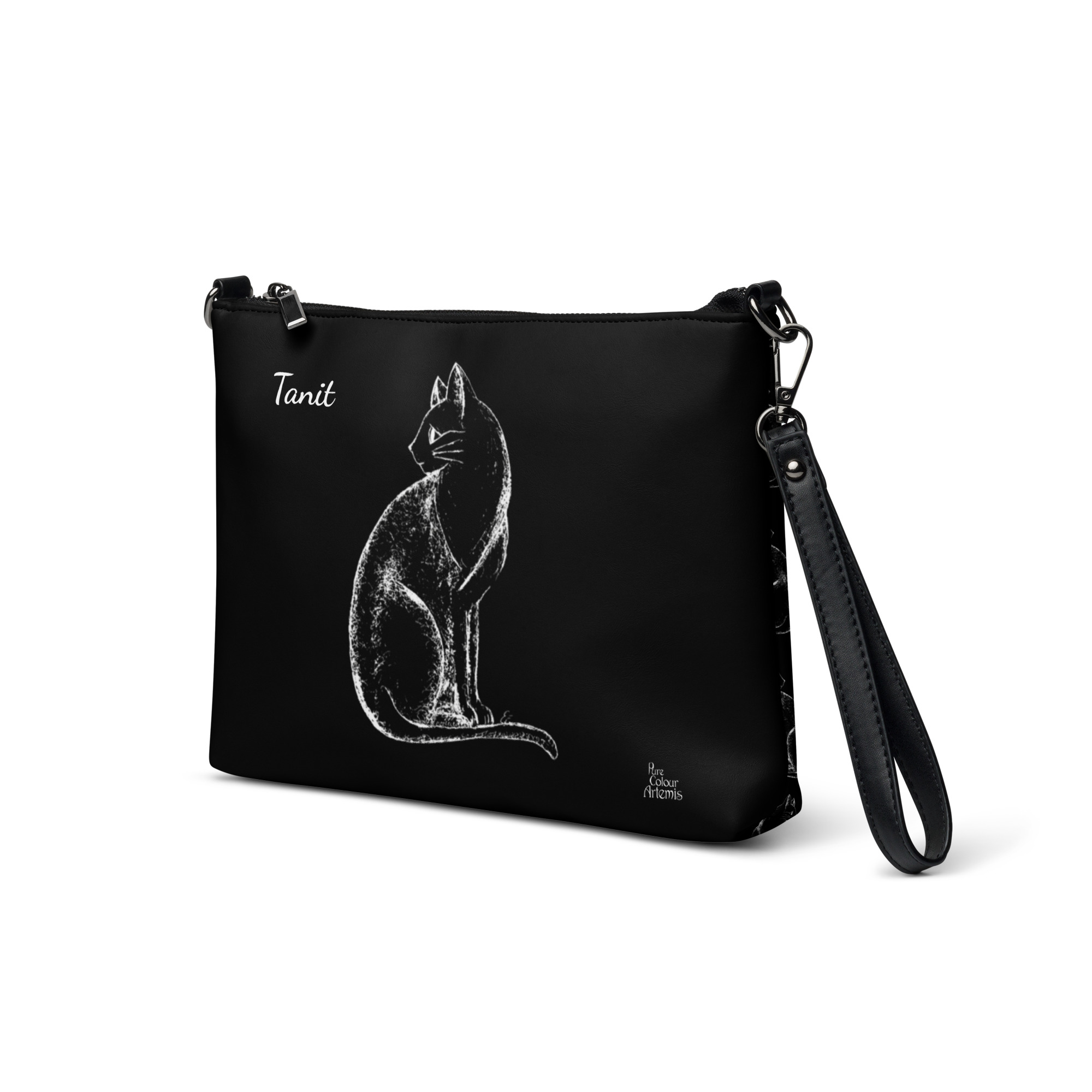 Bolso con correa Colección Cat Lovers Negro | Personalizable